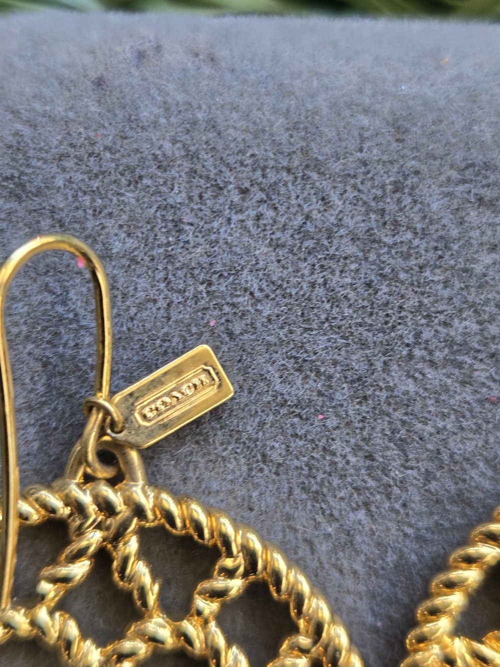 SOLD. Coach Miranda Op Art Gold Tone Disc Earring - Picture 3 of 4
